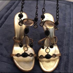 Giuseppe Zanotti sandals Size 6 Gold and Black